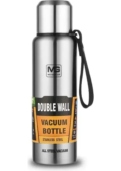 Taşınabilir Paslanmaz Çelik Termos Büyük Kapasiteli Vakum Şişesi Halat Termo Şişesi ile Yalıtımlı Tumbler 500/700/1000/1500MLCAPACITY: 500ML/RENK: Gümüş (Yurt Dışından)