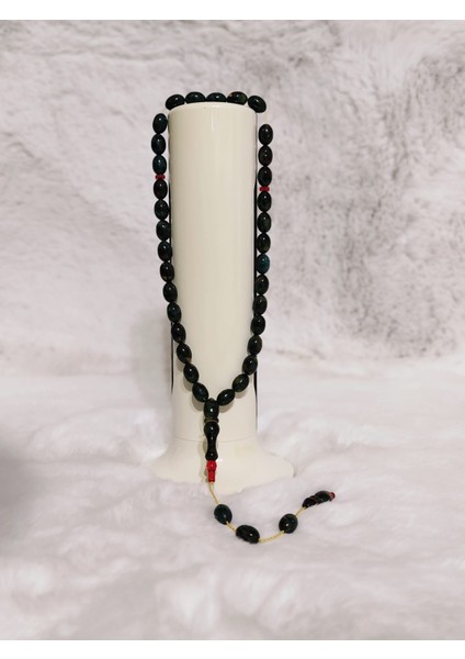 Yeşil Siyah Renk Beyzi Kesim Sıkma Kehribar Tesbih indirimleri