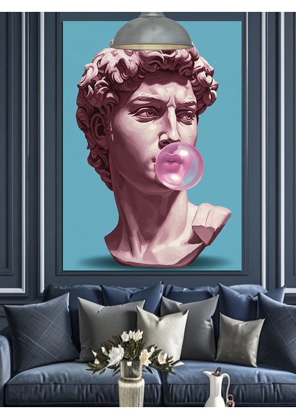 Antik Heykellerden Ilham Alan Portre Dekoratif Kanvas - Mdf Ahşap Tablo
