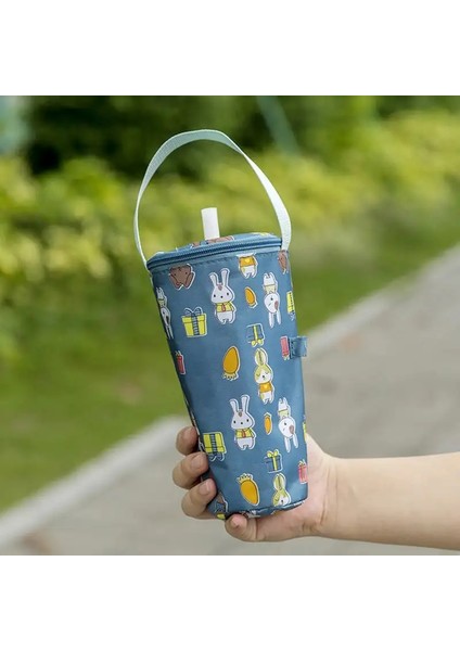 Su Şişesi Tote Torbası Evrensel Kese Isı Koruma Yalıtımlı Soğutucu Çanta Açık Gezgin Kamp Yürüyüşü Su Şişesi Koyu Renk: Gri (Yurt Dışından)