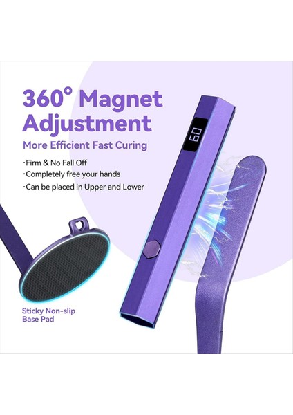 El Tipi Manyetik U V Çiviler Için Işık Hızlı Kürleme U V Tırnak Kurutucu Tırnak Stamper Manyetik Stand Kablosuz El LCD (Yurt Dışından) modelleri