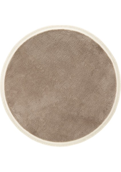 Yuvarlak Puffy Peluş Post , Ponpon Saçaklı Kaymaz Taban Halı 8 Renk