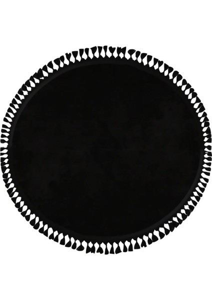 Yuvarlak Puffy Peluş Post , Ponpon Saçaklı Kaymaz Taban Halı 8 Renk