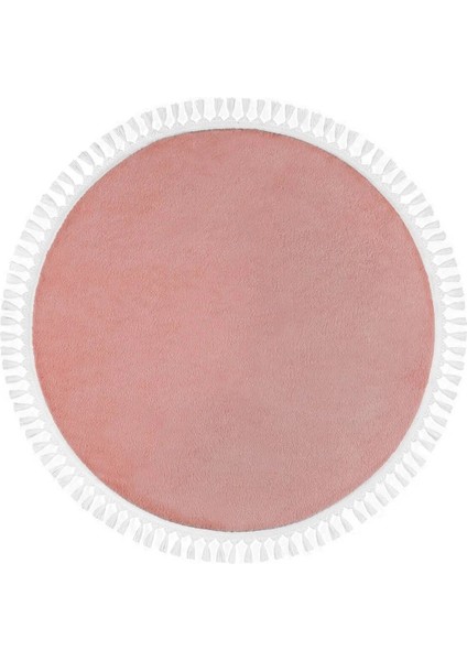 Yuvarlak Puffy Peluş Post , Ponpon Saçaklı Kaymaz Taban Halı 8 Renk