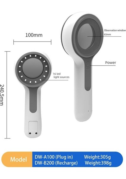 Taşınabilir Ekipman Dedektörü Spa Ev Salon Makinesi Güzellik Testi Yüz Bakım Yüz Büyüteç Analizi (A) (Yurt Dışından) fırsatları