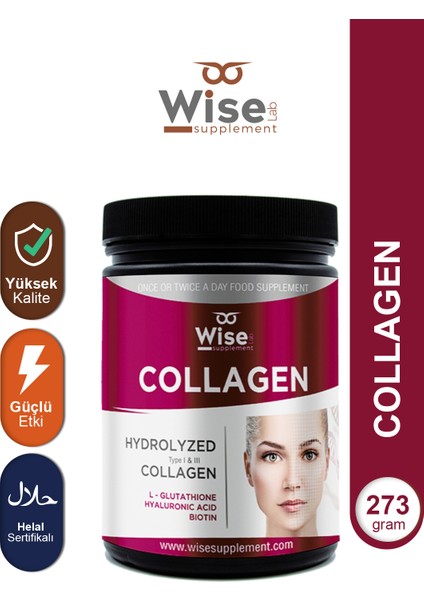 Hidrolize Tip1-3 (peptit collagen)L-Glutathione&Hyaluronic Acid&Biotin&Vitamin C 273g fiyatları