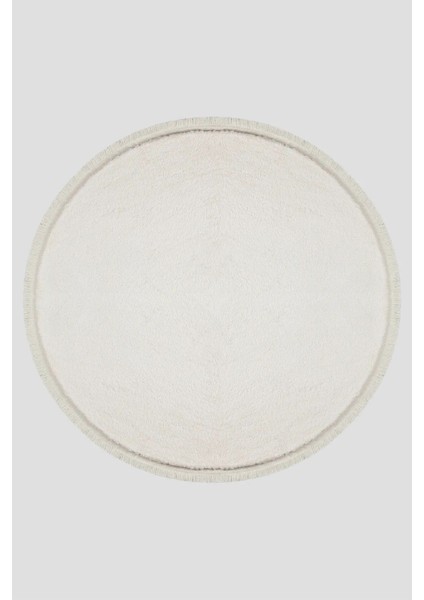 Yuvarlak Puffy Peluş Post , Ponpon Saçaklı Kaymaz Taban Halı 8 Renk