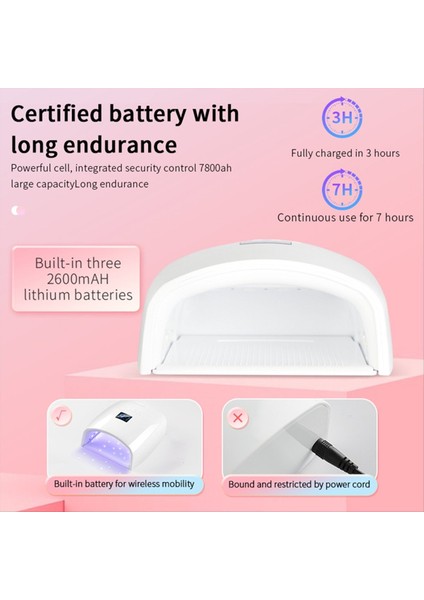 LCD Ekranlı Manikür Için Şarj Edilebilir Uv LED Tırnak Lambası 66W Lamba 4 Zamanlayıcı Ayarları Tırnak Sanat Manikür Araçları Eu Fiş Bir (Yurt Dışından) fiyatları