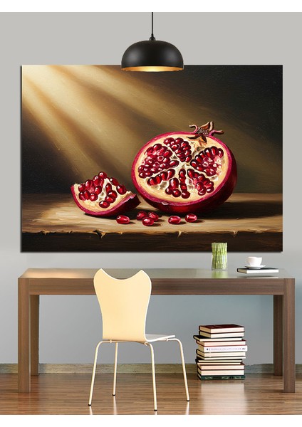 Lezzetli Dağılmış Nar Dekoratif Kanvas - Mdf Ahşap Tablo