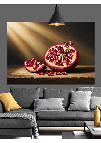 Lezzetli Dağılmış Nar Dekoratif Kanvas - Mdf Ahşap Tablo fırsatları
