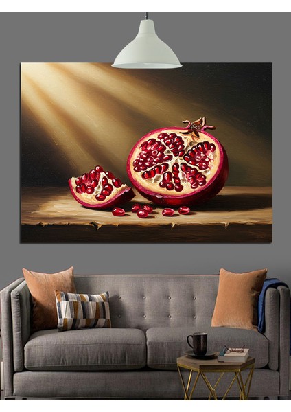 Lezzetli Dağılmış Nar Dekoratif Kanvas - Mdf Ahşap Tablo indirimleri