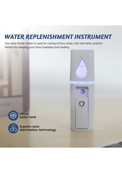 Taşınabilir Nano Yüz Mister Mini Yüz Vapur Atomizasyon Ayna Beyaz ile Uzantılar (Yurt Dışından) fırsatları