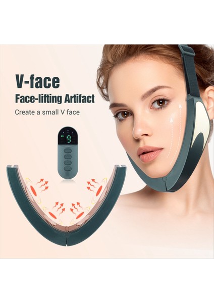 Ems V-Face Yüz Altıcı Cihazı 6 Modlu Isıtmalı Cilt Gençleştirme Çift Çene Titreşim Kablosuz Uzak Masaj Pink (Yurt Dışından)