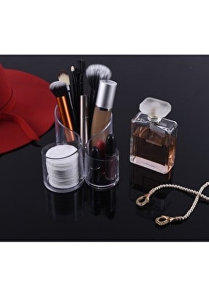 Üç Bölmeli Akrilik Kozmetik Organizer Şeffaf Renk Makyaj Fırçaları İçin Düzenleyici fiyatları