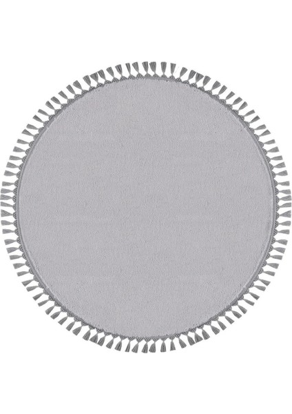 Yuvarlak Puffy Peluş Post , Ponpon Saçaklı Kaymaz Taban Halı 8 Renk