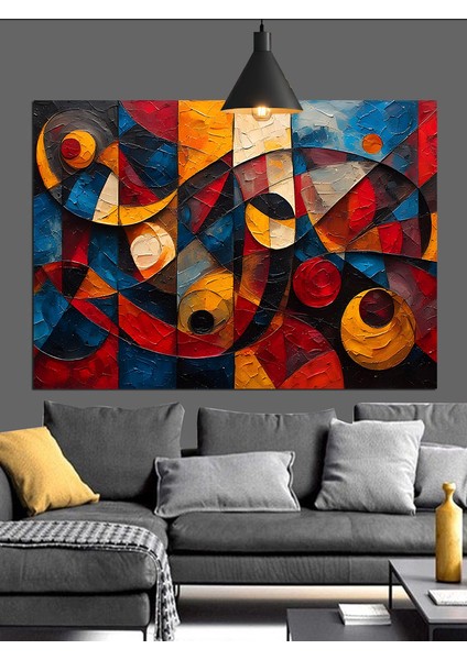 Geometrik Desen Soyut Sanat Dekoratif Kanvas - Mdf Ahşap Tablo fiyatları