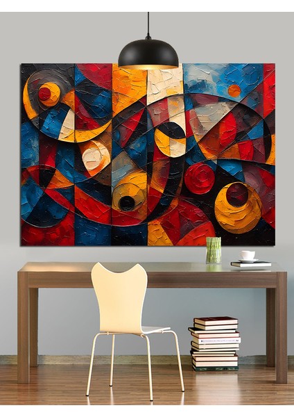 Geometrik Desen Soyut Sanat Dekoratif Kanvas - Mdf Ahşap Tablo fırsatları
