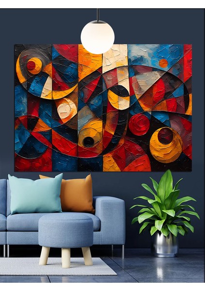 Geometrik Desen Soyut Sanat Dekoratif Kanvas - Mdf Ahşap Tablo indirimleri