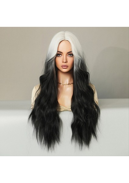 Kum Altın 72CM Peruk Dişi Uzun Kıvırcık Saç Merkezi Ayrılmış Peruk Patlaması Su Dalgalanması Kimyasal Elyaf Peruk (Yurt Dışından) modelleri