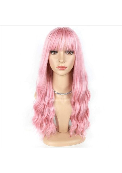 2x Pembe Peruk Patlamalar Uzun Dalgalı Peruk ile Hava Patlaması ile Ipeksi Tam Isıya Dayanıklı Peruk Saç Yedek Doğal Görünümlü Peruk (Yurt Dışından) fırsatları