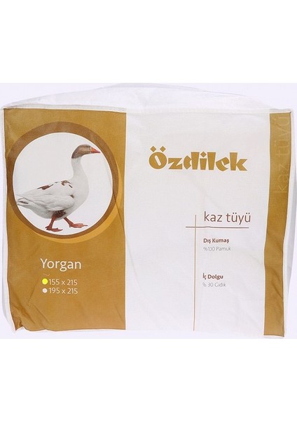 Beyaz Kaz Tüyü Yorgan Tek Kişilik 155x215 fiyatları