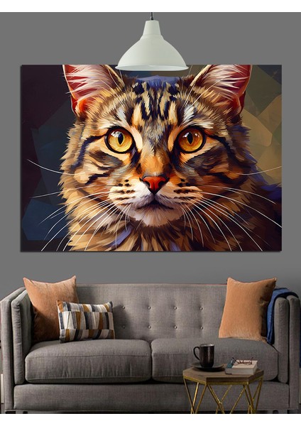 Kedi Yüzü Parlak Gözler Dekoratif Kanvas - Mdf Ahşap Tablo modelleri