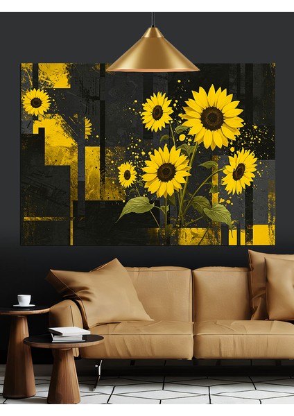 Ayçiçeği Tarlası Parlak Işık Dekoratif Kanvas - Mdf Ahşap Tablo fiyatları