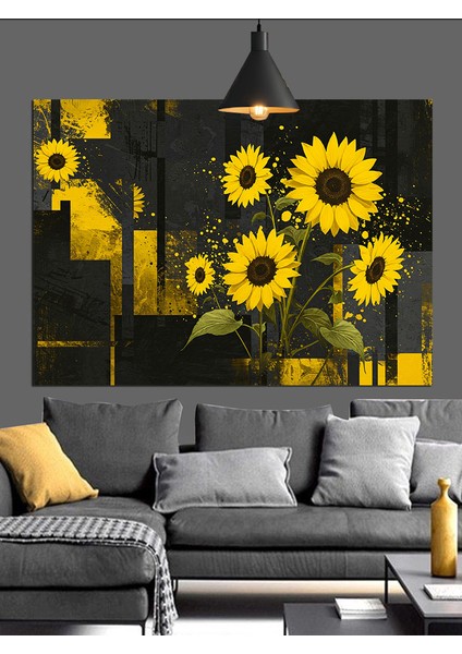 Ayçiçeği Tarlası Parlak Işık Dekoratif Kanvas - Mdf Ahşap Tablo modelleri