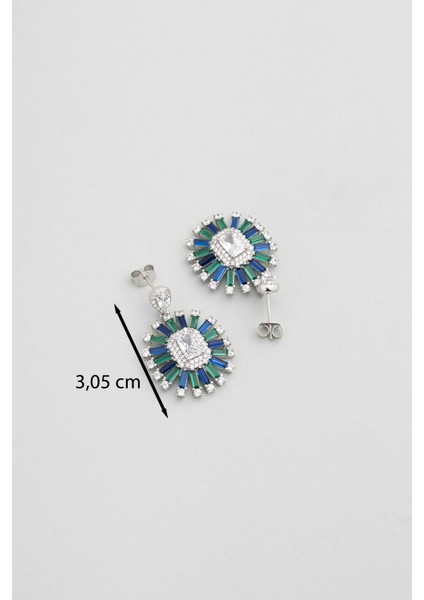 Yakamoz Esintisi 18 Ayar Beyaz Altın Kaplama Gümüş Küpe modelleri