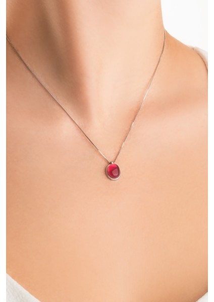 Pembe Aura 18 Ayar Beyaz Altın Kaplama 44 cm Gümüş Kolye fiyatları