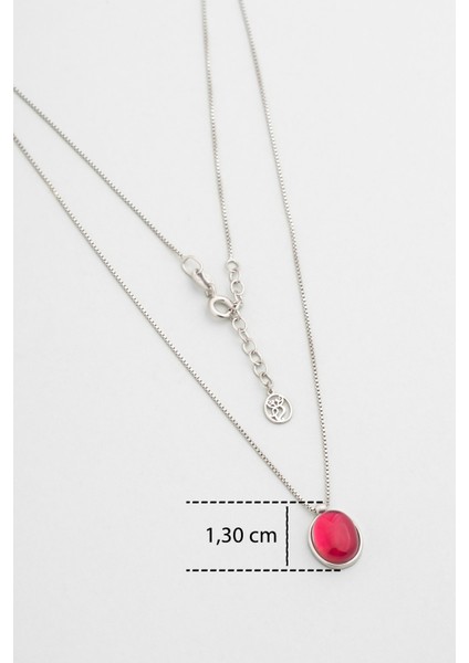 Pembe Aura 18 Ayar Beyaz Altın Kaplama 44 cm Gümüş Kolye modelleri