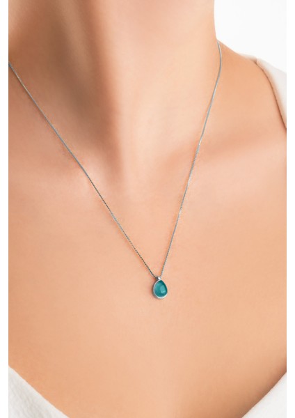 Mavi Ahenk 18 Ayar Beyaz Altın Kaplama 48 cm Gümüş Kolye fiyatları