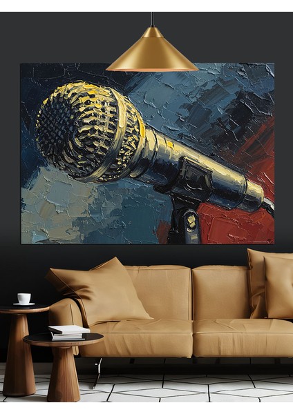 Mikrofon Müzik Vokal Ses Dekoratif Kanvas - Mdf Ahşap Tablo modelleri