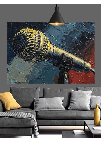 Mikrofon Müzik Vokal Ses Dekoratif Kanvas - Mdf Ahşap Tablo fırsatları