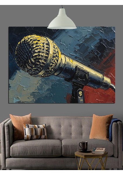 Mikrofon Müzik Vokal Ses Dekoratif Kanvas - Mdf Ahşap Tablo indirimleri