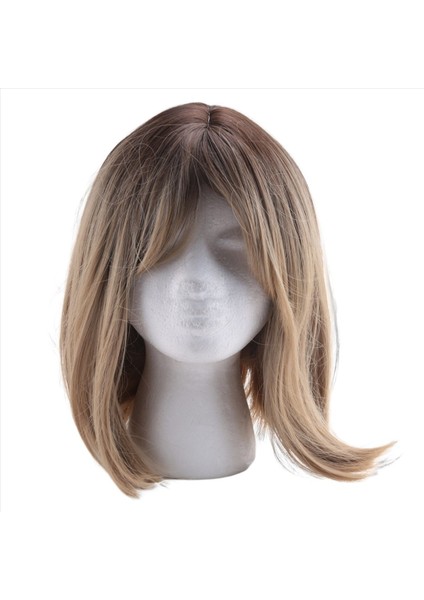 Avrupalı ve Amerikalı Bayanlar Peruk Gradyan Sekiz Patlama Omuz Uzunluğu Peruk Kısa Düz Saç Kimyasal Fiber Peruk (Yurt Dışından) modelleri