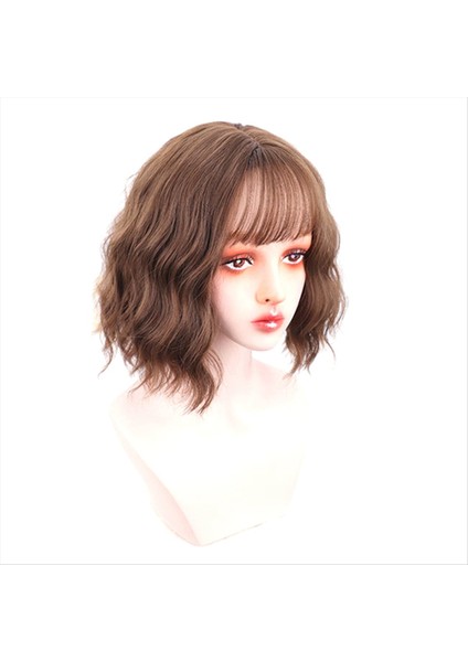 Wıg Bob Bobo Wıg Kadınlar Için Patlama Doğal Görünümlü Kısa Bob Peruk Günlük Kore Için Kısa Kıvırcık Peruk Kahverengi (Yurt Dışından)