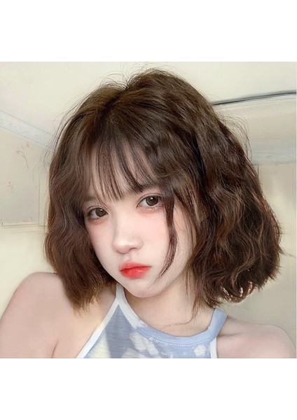 Wıg Bob Bobo Wıg Kadınlar Için Patlama Doğal Görünümlü Kısa Bob Peruk Günlük Kore Için Kısa Kıvırcık Peruk Kahverengi (Yurt Dışından) modelleri