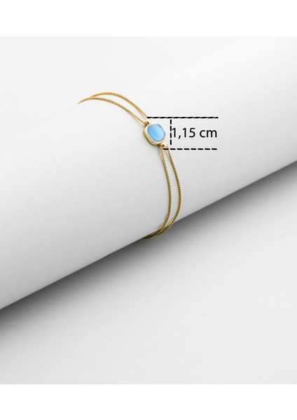 Büyülü Renkler 18 Ayar Sarı Altın Kaplama 19 cm Gümüş Tektaş Bileklik modelleri