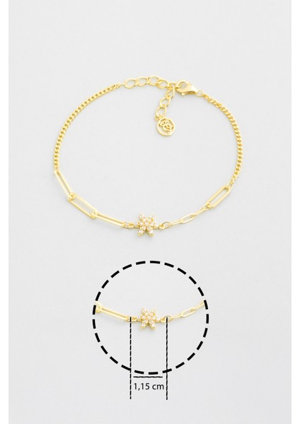 Manolya 18 Ayar Sarı Altın Kaplama 19 cm Gümüş Bileklik modelleri