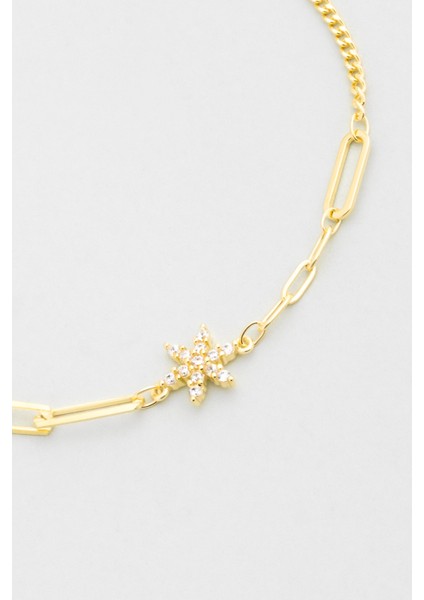 Manolya 18 Ayar Sarı Altın Kaplama 19 cm Gümüş Bileklik indirimleri