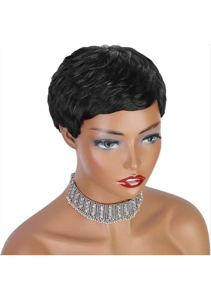 Kısa Peruk Kadın Peruk Insan Kısa Saç Peruk Ceket Saçları Kadınlar ve Kızlar Için Peruklarla (Siyah) (Yurt Dışından) fiyatları