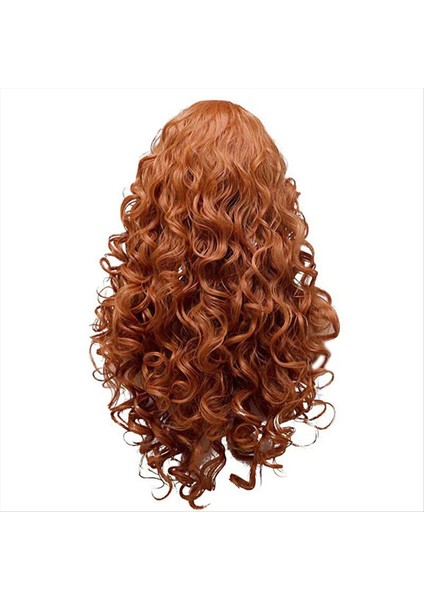 Avrupa ve Amerikan Tarzı Kadınlar Kahverengi Uzun Kıvırcık Peruk Yün Kıvrım Peruk Ortamı Kimyasal Fiber Peruk Ayrıldı (Yurt Dışından)