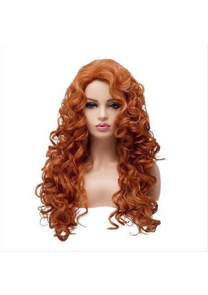 Avrupa ve Amerikan Tarzı Kadınlar Kahverengi Uzun Kıvırcık Peruk Yün Kıvrım Peruk Ortamı Kimyasal Fiber Peruk Ayrıldı (Yurt Dışından) fiyatları