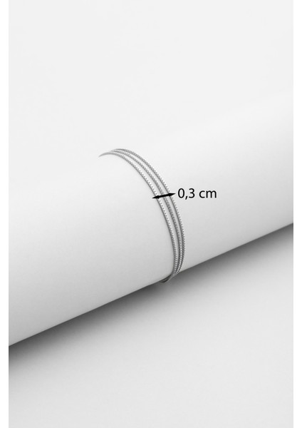 Sonsuz Bağ 18 Ayar Beyaz Altın Kaplama 19 cm Gümüş Üçlü Zincir Bileklik modelleri