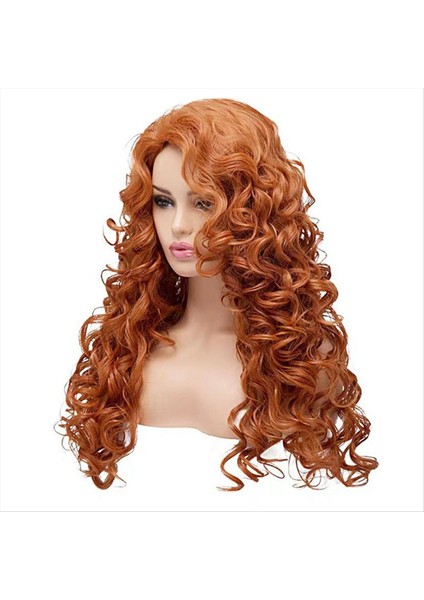Avrupa ve Amerikan Tarzı Kadınlar Kahverengi Uzun Kıvırcık Peruk Yün Kıvrım Peruk Ortamı Kimyasal Fiber Peruk Ayrıldı (Yurt Dışından) modelleri
