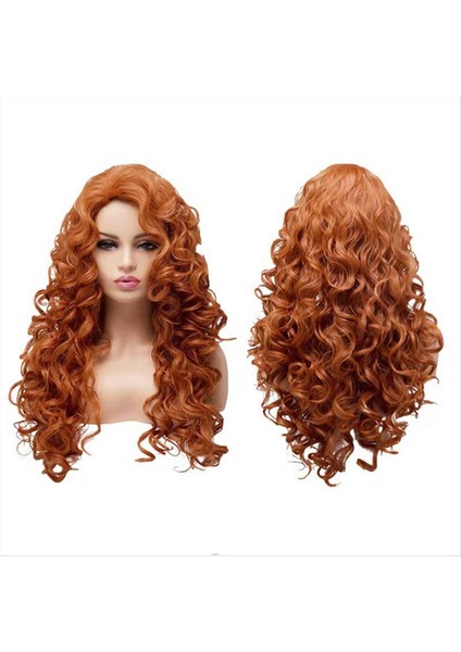 Avrupa ve Amerikan Tarzı Kadınlar Kahverengi Uzun Kıvırcık Peruk Yün Kıvrım Peruk Ortamı Kimyasal Fiber Peruk Ayrıldı (Yurt Dışından) indirimleri