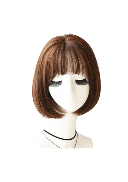 Wıg Bobo Bobo Wıg Kadınlar Için Patlama Doğal Görünümlü Kısa Bob Peruk Günlük Kore Için Kısa Düz Peruk 30CM (Yurt Dışından)