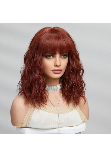 Kısa Kıvırcık Kül Sentetik Peruklar Sarışın Saç Perukları Kadınlar Için Günlük Cosplay Doğal Peruk-C (Yurt Dışından) modelleri