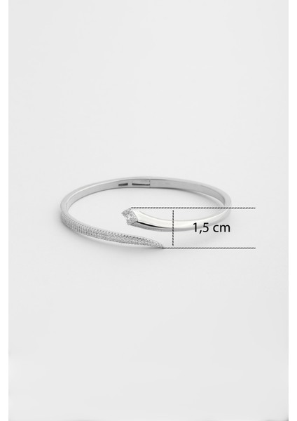 Serpentis 18 Ayar Beyaz Altın Kaplama Gümüş Kelepçe Bileklik modelleri